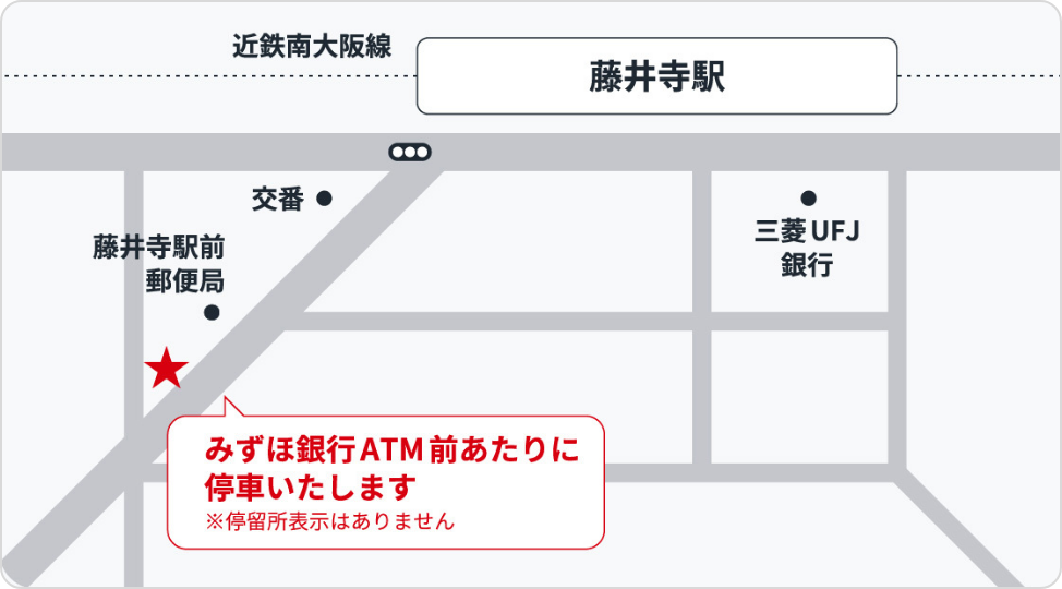 藤井寺駅前シャトルバス停車位置